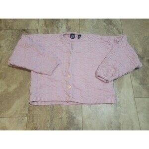GAP Pink Fisherman Heavy Knit Eclectic Princesscore Grandpa Button Up Sweater L